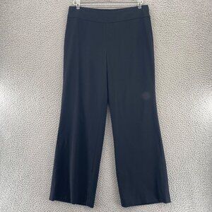 Talbots Pants Womens 8 Petite Classic Navy Wide Leg Wool Blend Lined Office Work